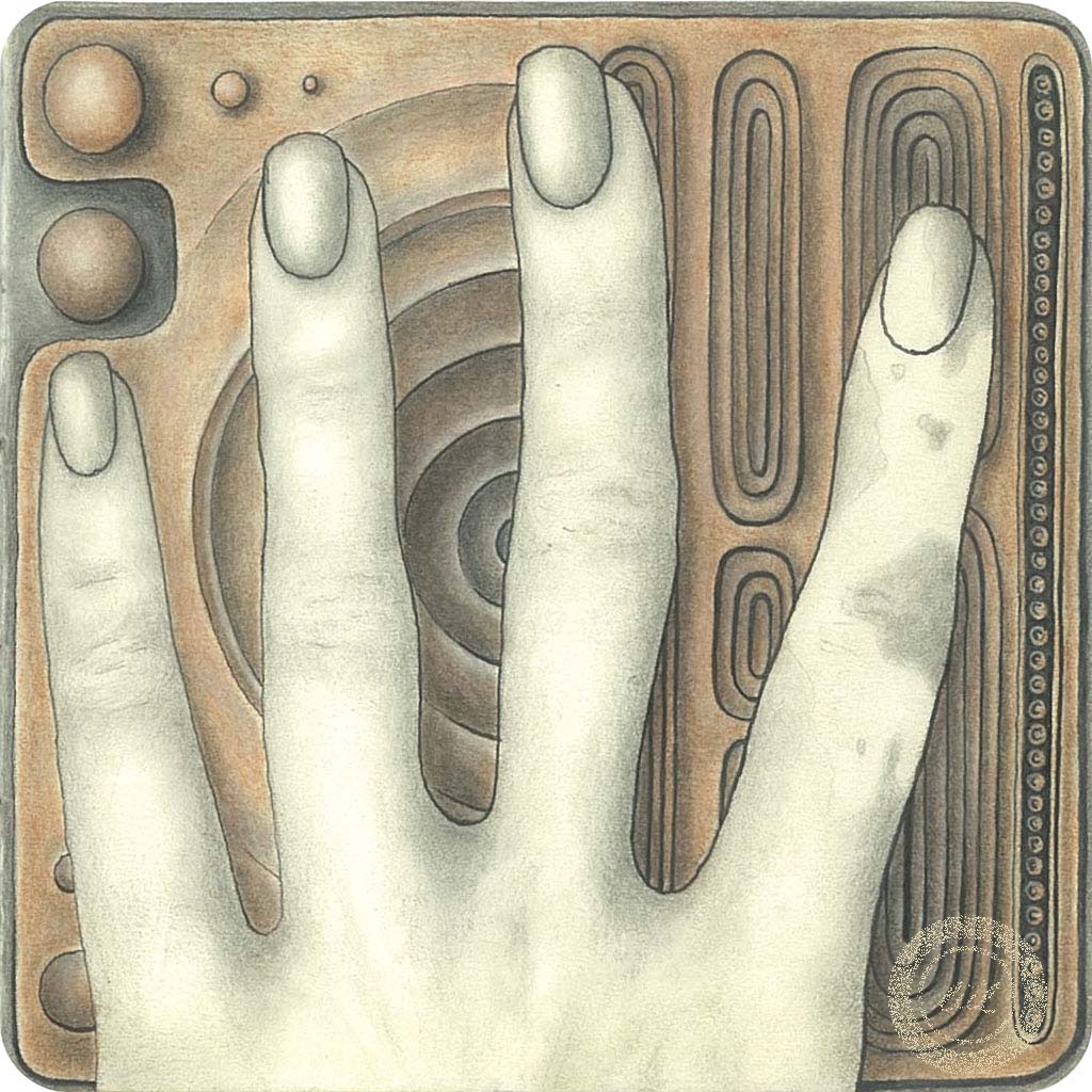 close crop of monochrome abstract charcoal lines flowing across paper